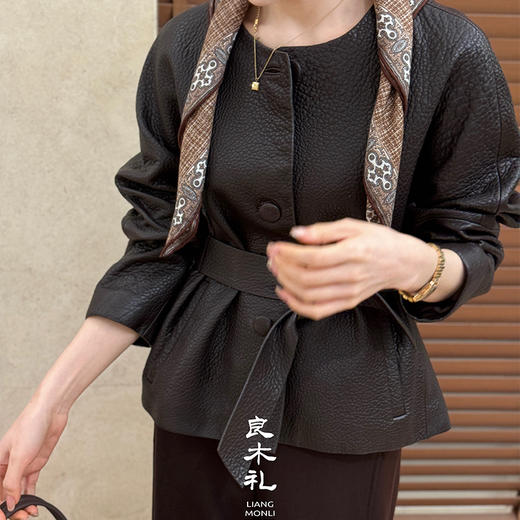 【预售7天】良木礼山羊皮外套（腰带）（Q2582120） 商品图5