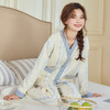 【换季出清】自然醒花漾牛奶丝家居服女款开衫（带胸垫）睡衣春秋款长袖长裤可爱卡通学生秋冬季V领和服QH 商品缩略图10