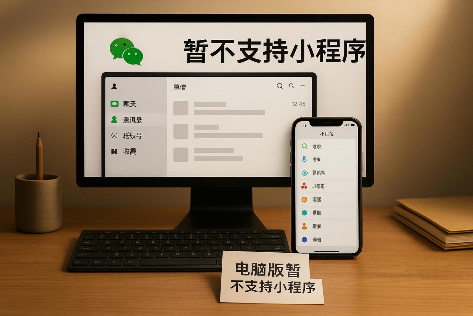 电脑版微信真的不能用小程序吗?