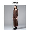 VIMAGE纬漫纪显瘦气质方领纽扣秋冬新款连衣裙V2407110 商品缩略图2