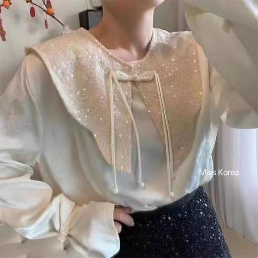 11.11特卖！赠送披肩【秋新品】新中式提花国风长袖宽松上衣-喜出 商品图6