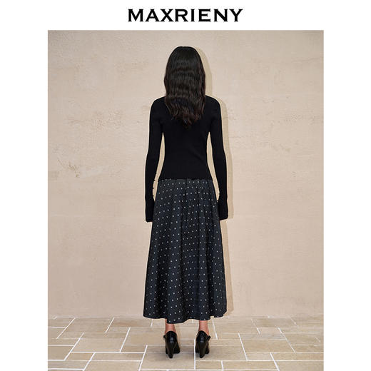 MAXRIENY【商场同款】法式复古风情波点半裙A字裙子高级气质女修身(货号:MC88SK616) 商品图3