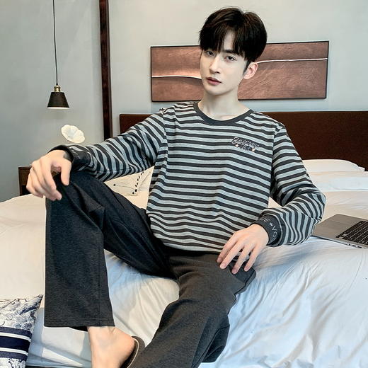 【换季出清】自然醒安隅男士家居服德绒保暖长袖长裤套头睡衣QH 商品图8