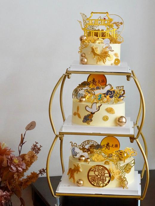 「鹤寿延年·福满层糕」祝寿·100%动物奶油（附图6+8+10寸三层·提前48小时预订） 商品图1
