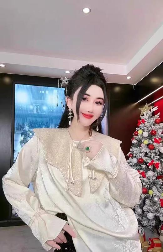 11.11特卖！赠送披肩【秋新品】新中式提花国风长袖宽松上衣-喜出 商品图1