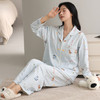 【换季出清】自然醒致柔针织棉(带胸垫)睡衣女士春秋季长袖带胸垫一体秋冬款开衫家居服套装QH 商品缩略图8