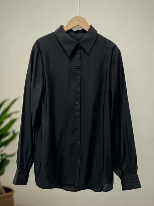 【秋新品】古泥7027 100%天丝设计感压褶长袖衬衫-喜出 商品图1