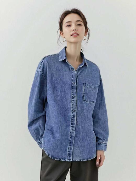【秋新品】古泥5918简约100%棉牛仔衬衫-喜出 商品图1