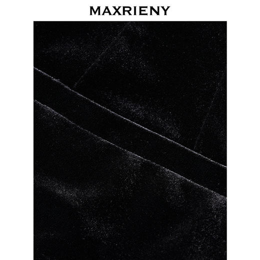 MAXRIENY软实力风穿搭弹力丝绒长裤25秋款通勤压褶休闲阔腿裤女(货号:MF86TR505) 商品图3