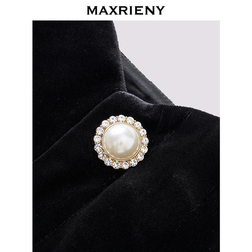 MAXRIENY软实力风穿搭弹力丝绒长裤25秋款通勤压褶休闲阔腿裤女(货号:MF86TR505) 商品图2