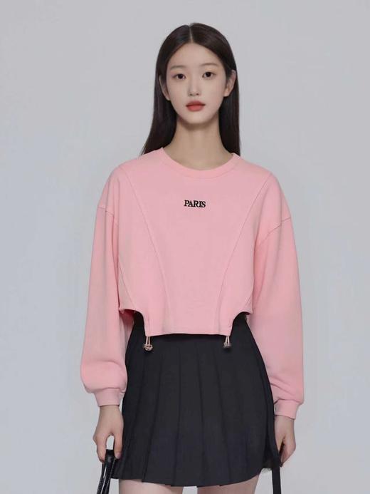 【秋新品】9919长袖短款设计感长袖衫卫衣-喜出 商品图0