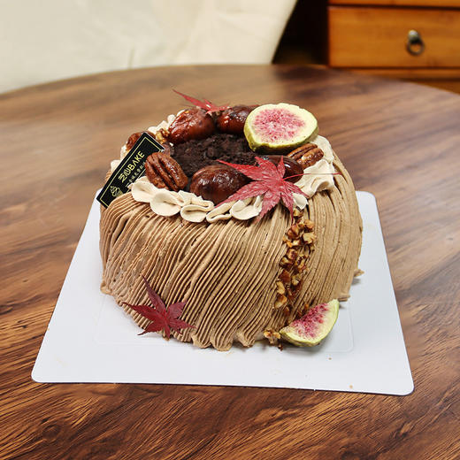 【秋枫栗果】秋天的栗子-水果夹心生日蛋糕 商品图0