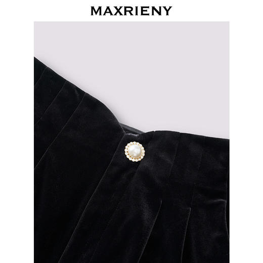 MAXRIENY软实力风穿搭弹力丝绒长裤25秋款通勤压褶休闲阔腿裤女(货号:MF86TR505) 商品图1