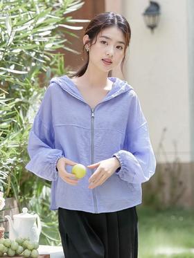 【秋新品】古泥9999 75%天丝薄款外套防晒宽松连帽衫-喜出
