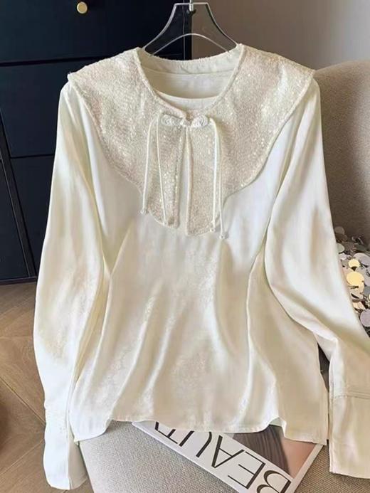 11.11特卖！赠送披肩【秋新品】新中式提花国风长袖宽松上衣-喜出 商品图7