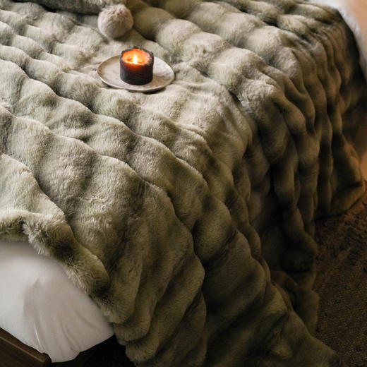 【换季出清】自然醒秋冬高奢融雪兔貂毛毯MT 商品图7