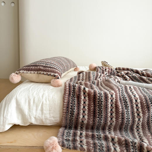 自然醒秋冬费尔岛双面盖毯午睡毯沙发毯床尾毯车载毯子MT 商品图9