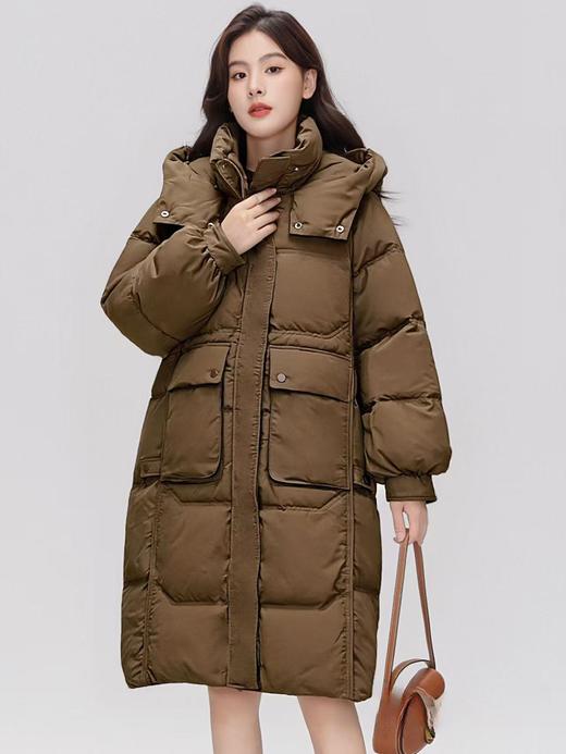 2.5日晚停发，不支持退！ 大牌同生产线！！高密面料不易粘毛/不易钻绒！！[绒子含量90%]9027高克重中长宽松羽绒服-喜出 商品图5