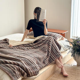 自然醒秋冬费尔岛双面盖毯午睡毯沙发毯床尾毯车载毯子MT