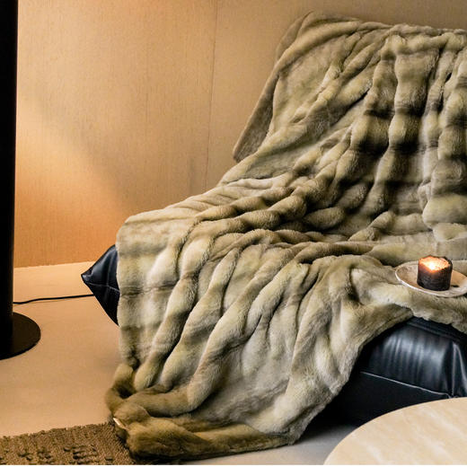 【换季出清】自然醒秋冬高奢融雪兔貂毛毯MT 商品图3