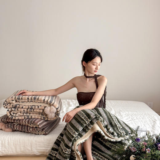自然醒秋冬费尔岛双面盖毯午睡毯沙发毯床尾毯车载毯子MT 商品图10