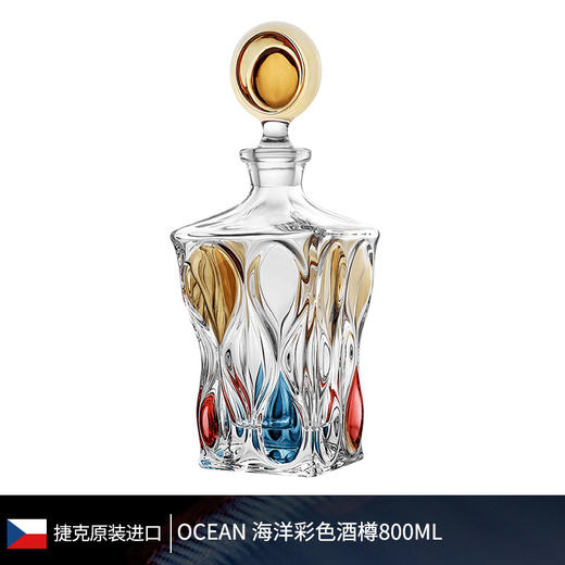 捷克波西米亚海洋彩绘酒樽800ml 商品图0