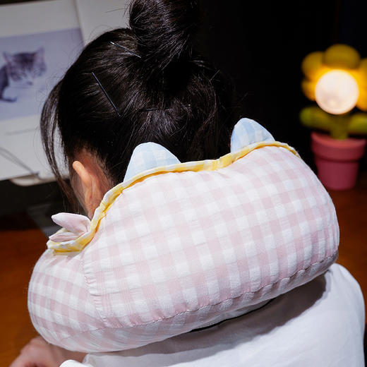 自然醒方巾喵格子驼峰U型枕QYL 商品图13