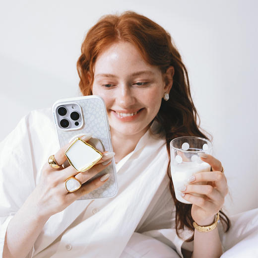 【晨间器物】新生白 POPCASE手机壳 MagSafe Popcase磁吸款 白色 纹路 iPhone17/16/15/14/13 商品图1