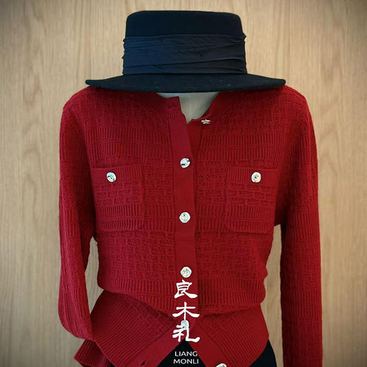 【预售7天】良木礼小香羊绒开衫（D25102691F） 商品图0