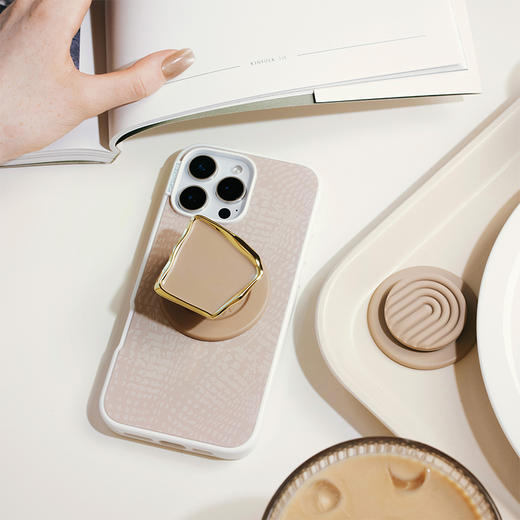 【晨间器物】陶坯棕 POPCASE手机壳 MagSafe Popcase磁吸款 棕色 纹路 iPhone17/16/15/14/13 商品图1