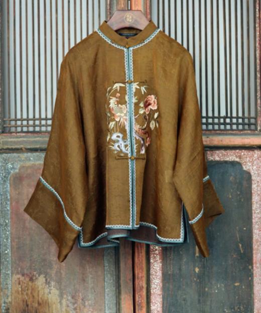 盛唐牡丹盛奢系列 | 真丝绡手绣对襟外套 商品图0