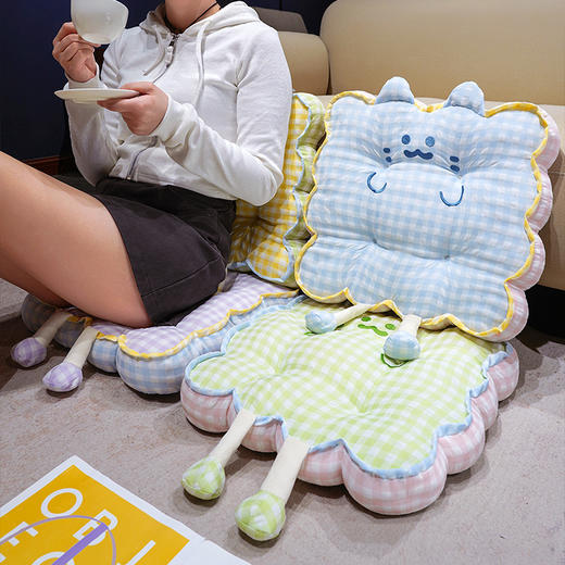 自然醒三维立体PP棉格子喵花瓣坐垫QYL 商品图13
