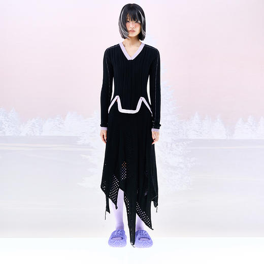 撞色宽边羊绒打底衫 商品图5