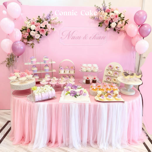 【茉香弥漫】粉紫色鲜花主题甜品台方案｜为您定制专属的浪漫 商品图0