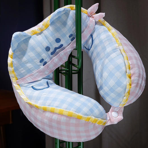 自然醒方巾喵格子驼峰U型枕QYL 商品图11