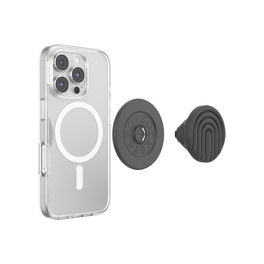 【晨间器物】曜石黑·MagSafe圆啪嗒 MAGSAFE磁吸手机气囊支架 Round圆啪嗒系列 黑色 硅胶 商品图3