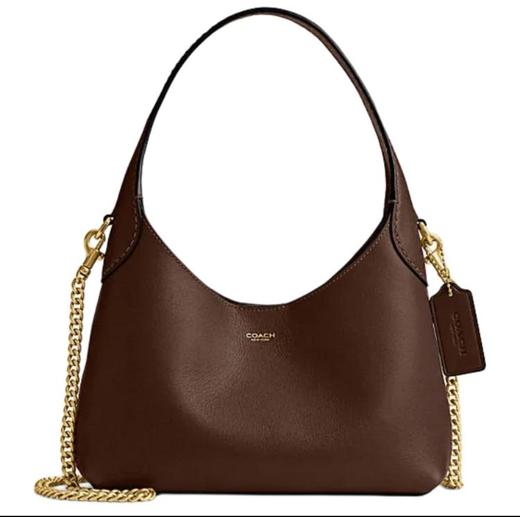 COACH蔻驰 Brooklyn 23 品牌徽标磁扣开合 牛皮革 斜挎单肩手提包 小号 女款 枫叶色 商品图0