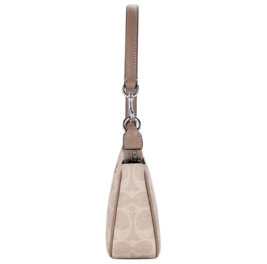 COACH蔻驰 Nolita 19 微标Logo拉链开合 涂层帆布 麻将包手提单肩包 小号 女款 杏色 商品图2