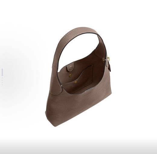 COACH蔻驰 Brooklyn 28 品牌徽标磁性开合 天然颗粒纹皮革 手提单肩包 中号 女款 深石灰色 商品图3