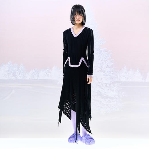 撞色宽边羊绒打底衫 商品图2