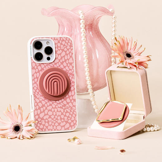 【晨间器物】赤陶粉·MagSafe圆啪嗒 MAGSAFE磁吸手机气囊支架 Round圆啪嗒系列 粉色 硅胶 商品图1