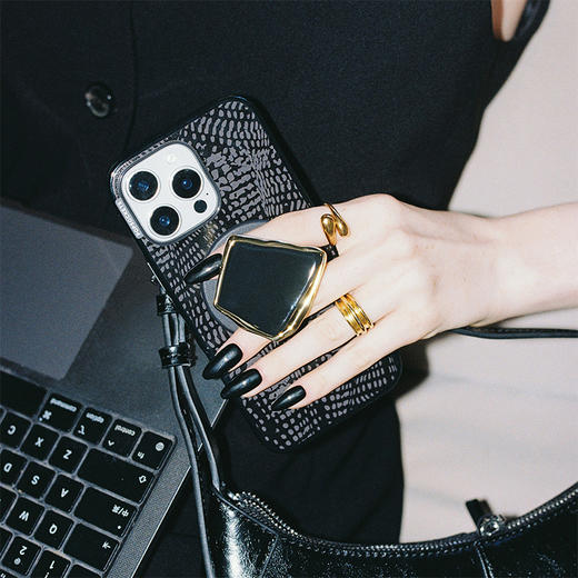 【晨间器物】曜石黑 POPCASE手机壳 MagSafe Popcase磁吸款 黑色 纹路 iPhone17/16/15/14/13 商品图1