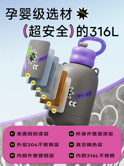 物生物胖宝摇摇热保温杯600ml 商品图2