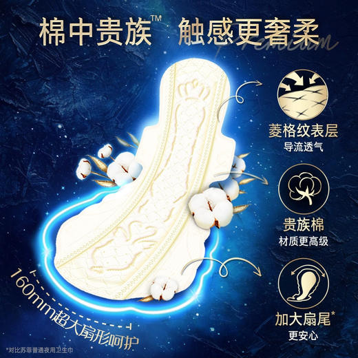 苏菲裸感S贵族棉极薄420夜用卫生巾4片 商品图3