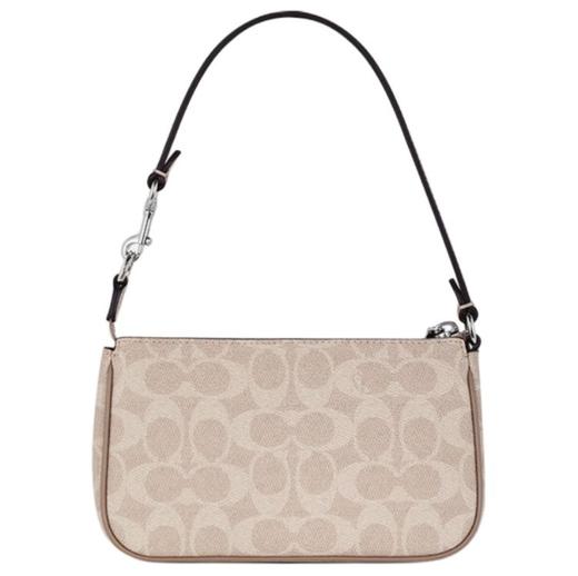 COACH蔻驰 Nolita 19 微标Logo拉链开合 涂层帆布 麻将包手提单肩包 小号 女款 杏色 商品图3