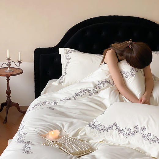 自然醒A类全棉磨毛刺绣四件套-倾城之恋AN 商品图7