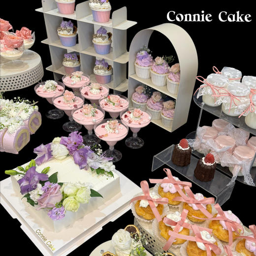 【茉香弥漫】粉紫色鲜花主题甜品台方案｜为您定制专属的浪漫 商品图1