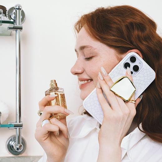 【晨间器物】静石·新生白·MagSafe圆啪嗒 MAGSAFE磁吸手机气囊支架 Round圆啪嗒系列 白色 异形珐琅 商品图1