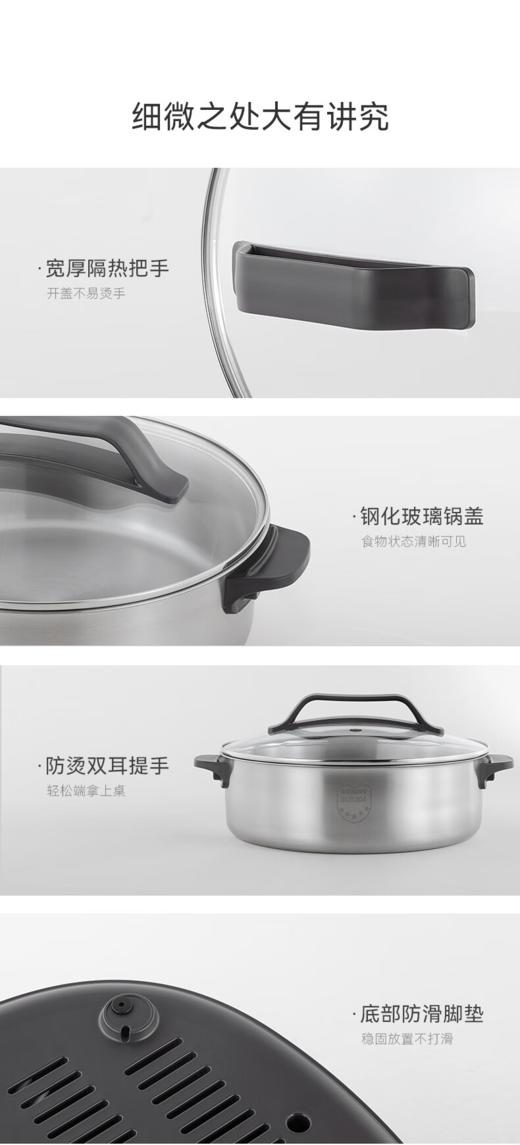 GLASSLOCK盖朗3D仿真碳火0涂层不锈钢电火锅6L 商品图7