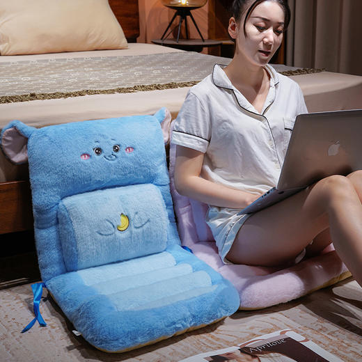 自然醒卡通兔毛护腰横条连体坐垫QYL 商品图12